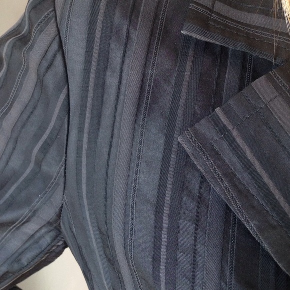 Trina Turk black gray on black striped blazer - Picture 3 of 4